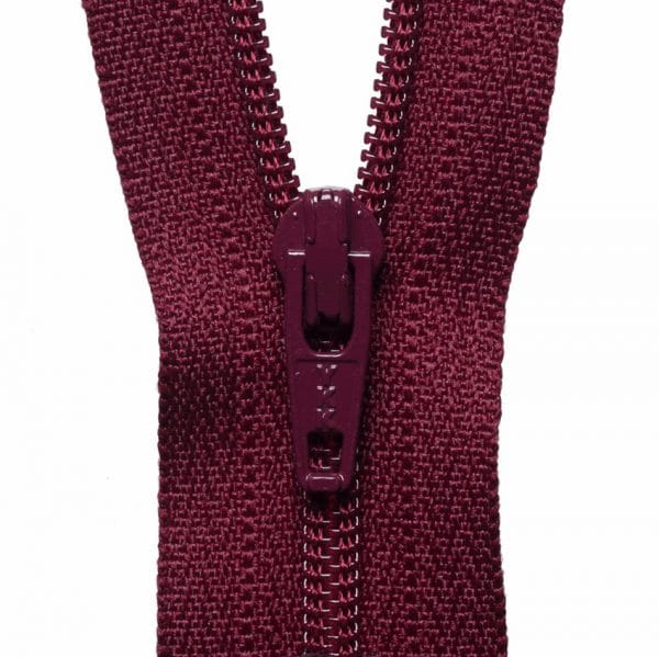 YKK Nylon Dress and Skirt Zips - 56cm/22in - Burgundy 1