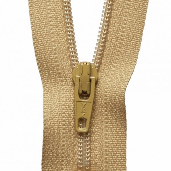 YKK Nylon Dress and Skirt Zips - 20cm/8in - Light Old Gold 1