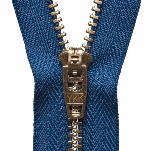 YKK Brass Jeans Zips - 18cm/7in - Royal Blue 1