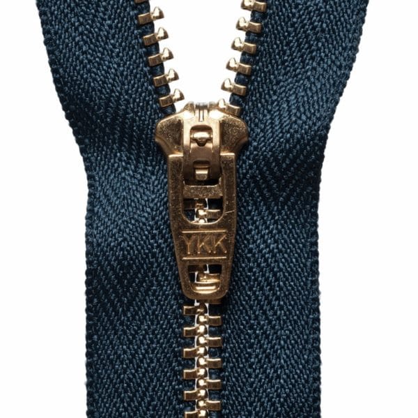 YKK Brass Jeans Zips - 15cm/6in - Dark Navy 1