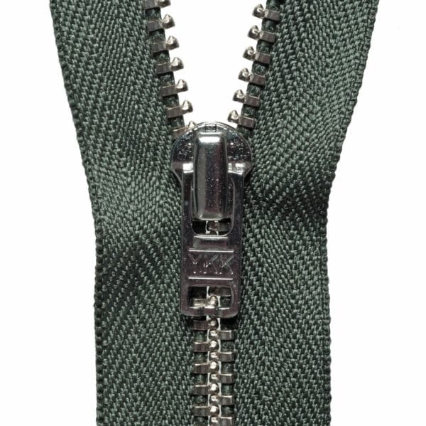 YKK Metal Trouser Zips - 18cm/7in - Spruce Green 1