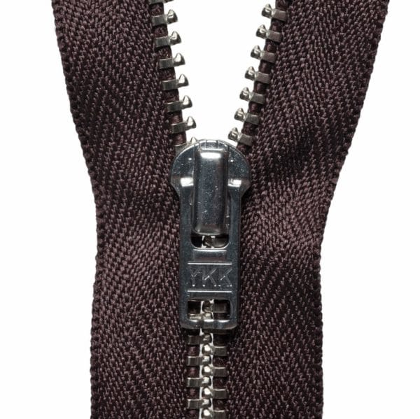 YKK Metal Trouser Zips - 20cm/8in - Brown 1