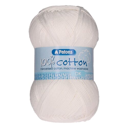 Patons 100% Cotton DK 100g - 02691 White 1