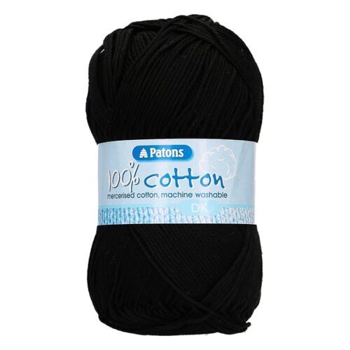 Patons 100% Cotton DK 100g - 02712 Black 1