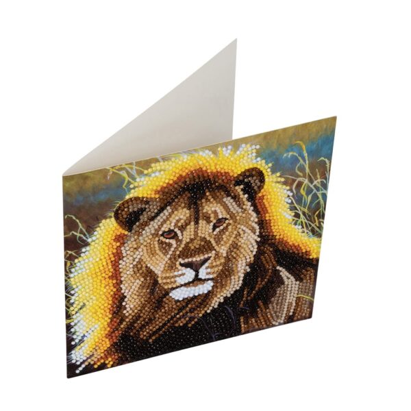 DIY Crystal Art Kits - Card Kit 18x18cm - Resting Lion 2