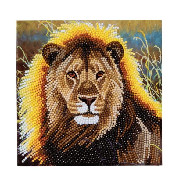 DIY Crystal Art Kits - Card Kit 18x18cm - Resting Lion 1