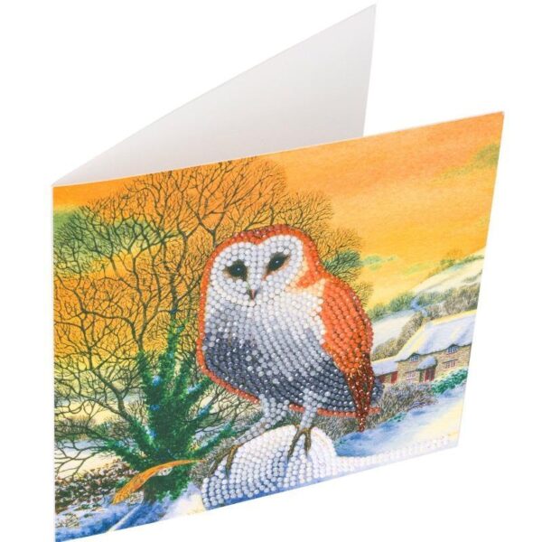 DIY Crystal Art Kits - Card Kit 18x18cm - Winter Owl 4