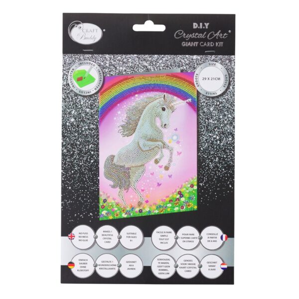 DIY Crystal Art Kits - Giant Card Kit - Unicorn Rainbow 4