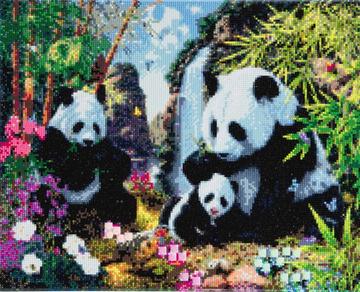 DIY Crystal Art Kits - Framed Canvas 40x50cm - Panda Valley 1