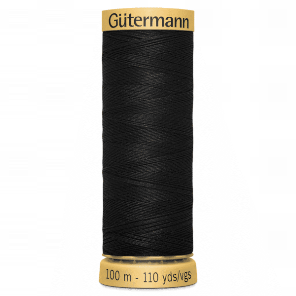 Gutermann Natural Cotton Thread 100m - 5201 (Black) 1