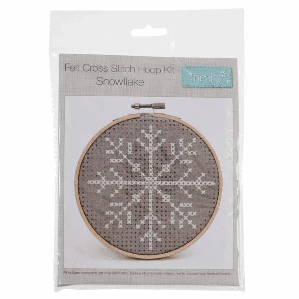 Trimits - Felt Cross Stitch Hoop Kit - Snowflake 1