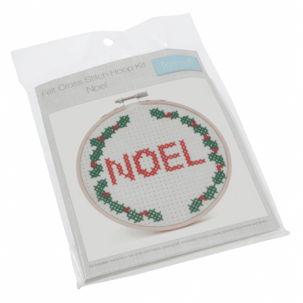 Trimits - Felt Cross Stitch Hoop Kit - Noel 1
