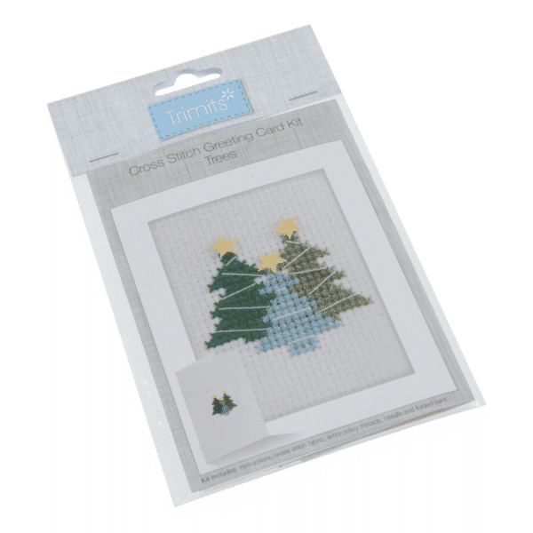 Trimits - Cross Stitch Greeting Card Kit - Trees 1