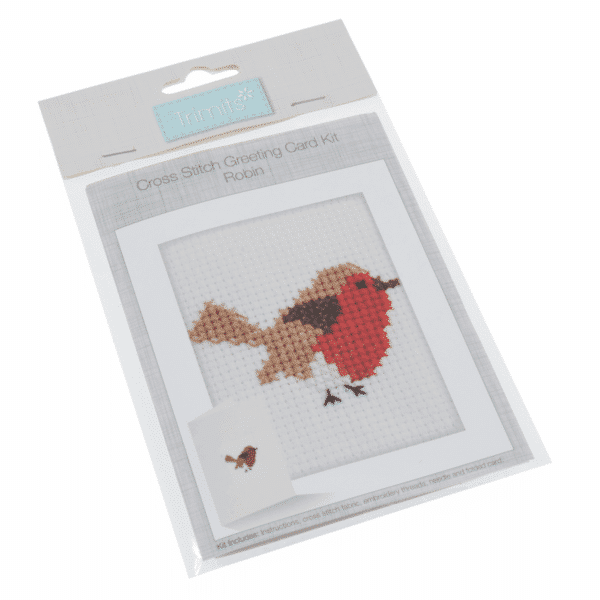 Trimits - Cross Stitch Greeting Card Kit - Robin 1