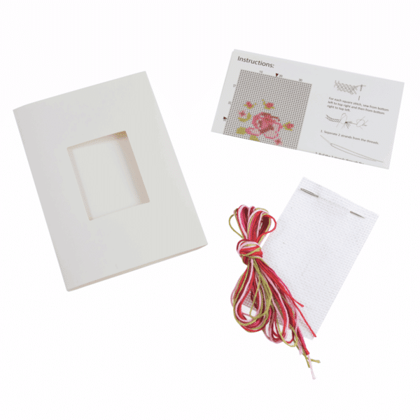 Trimits - Cross Stitch Greeting Card Kit - Rose 2