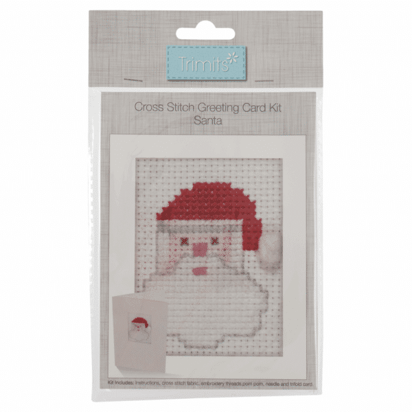 Trimits - Cross Stitch Greeting Card Kit - Santa 1
