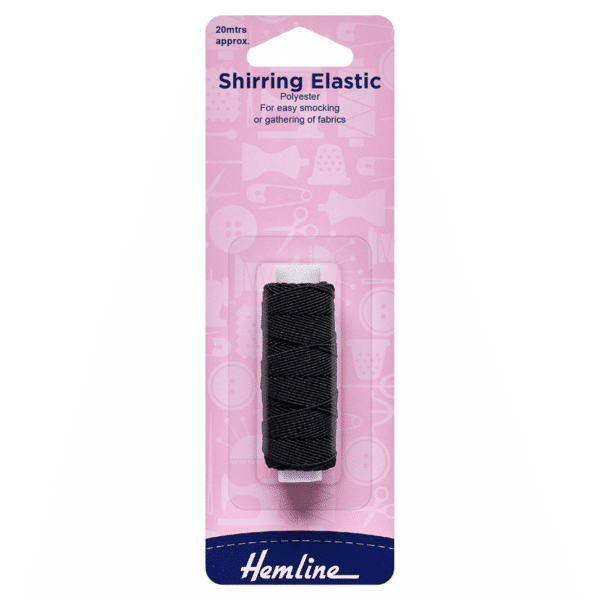Hemline – Shirring Elastic – Black – 0.75mm x 20m 1
