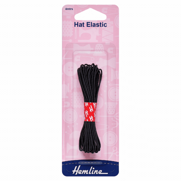 Hemline - Hat Elastic - Black - 1.3mm x 4m 1