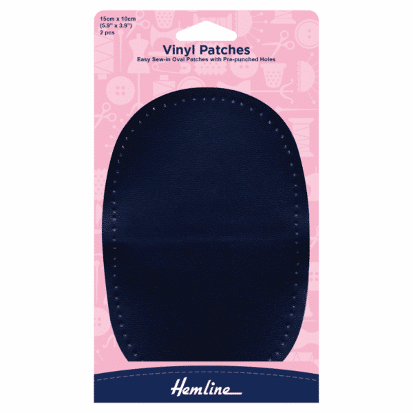 Hemline - Vinyl Patches - Sew-In - Navy 1