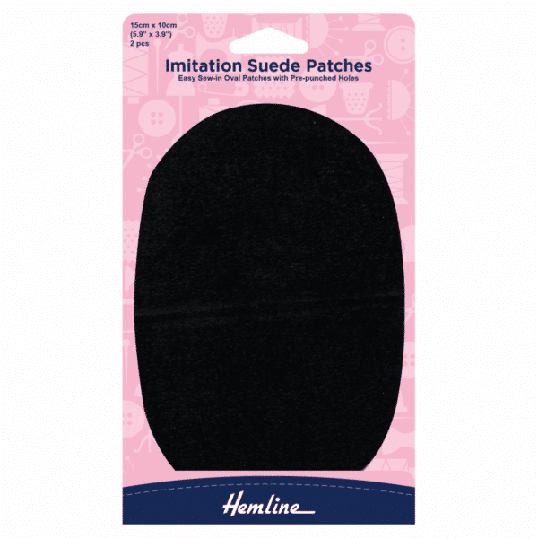 Hemline - Imitation Suede Patches - Sew-In - Black 1