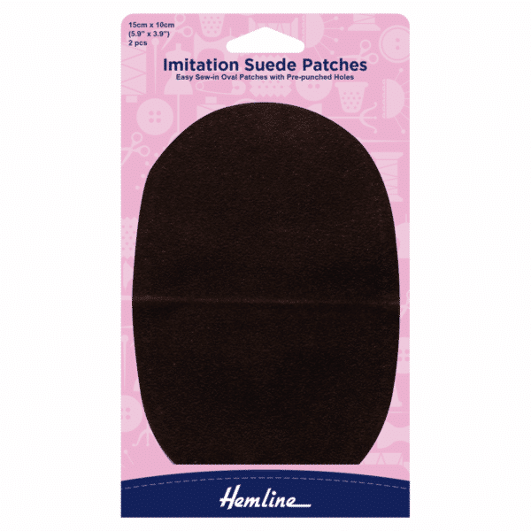 Hemline - Imitation Suede Patches - Sew-In - Brown 1