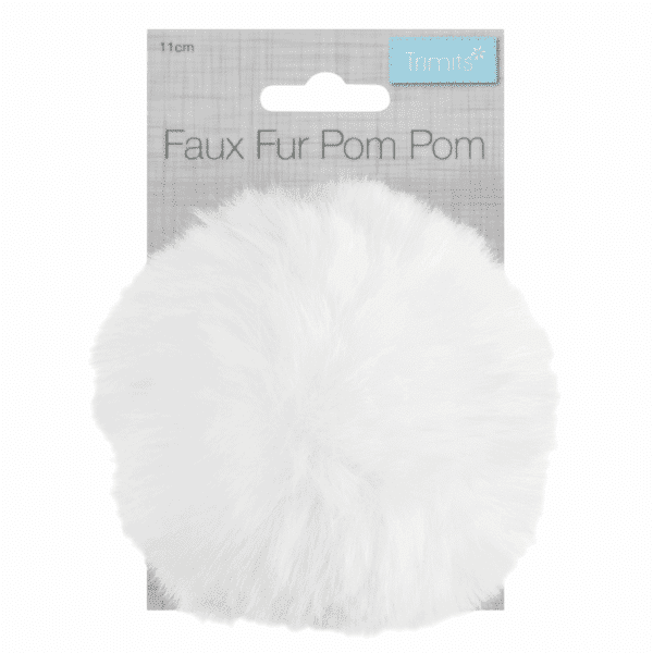 Trimits - Faux Fur Pom Pom - White 1