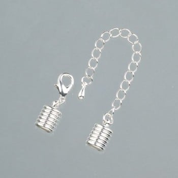 Efco - Grooved End Caps with Chain - 6mm - Silver 1