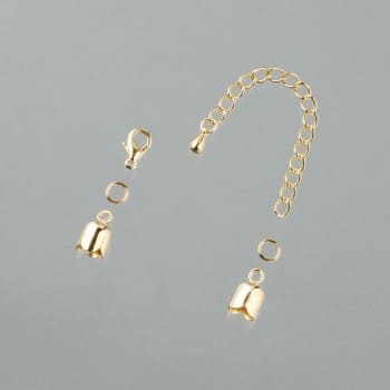 Efco - Tulip End Caps with Chain - 6mm - Gold Plated 1