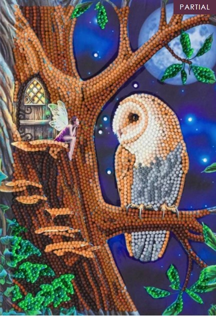 DIY Crystal Art Kits - Notebook Kit - Owl and Fairy Tree 1