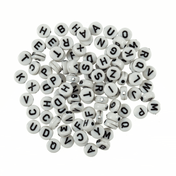 Trimits - Alphabet Beads - Black & White 1