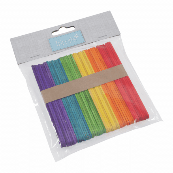 Trimits - Wooden Lollypop Sticks - Multi Coloured - 113mm x 10mm 1