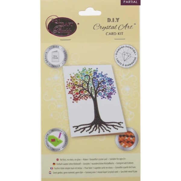 DIY Crystal Art Kits - Card Kit 10x15cm - Rainbow Tree 4