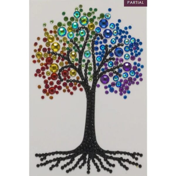 DIY Crystal Art Kits - Card Kit 10x15cm - Rainbow Tree 1