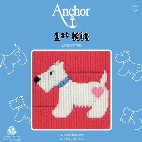 Anchor - 1st Long Stitch Kit - Joe The Westie Dog 1