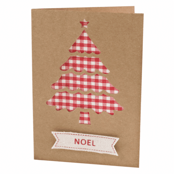 Kraft Cards with Envelopes - Christmas Tree Design 2