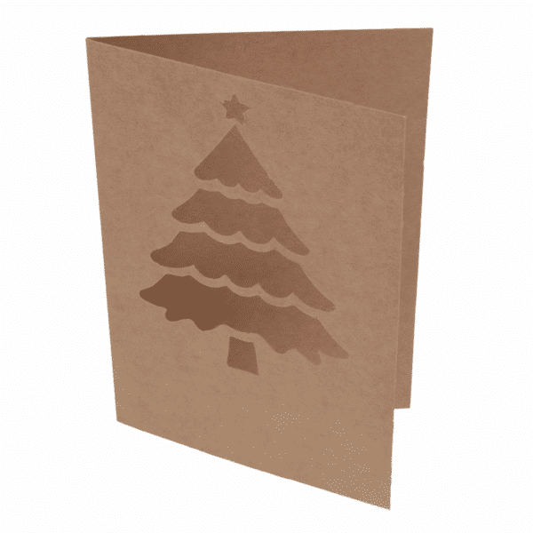 Kraft Cards with Envelopes - Christmas Tree Design 3