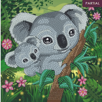 DIY Crystal Art Kits - Card Kit 18x18cm - Koala Hugs 1