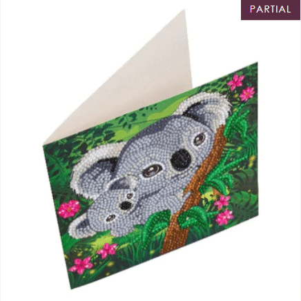 DIY Crystal Art Kits - Card Kit 18x18cm - Koala Hugs 3