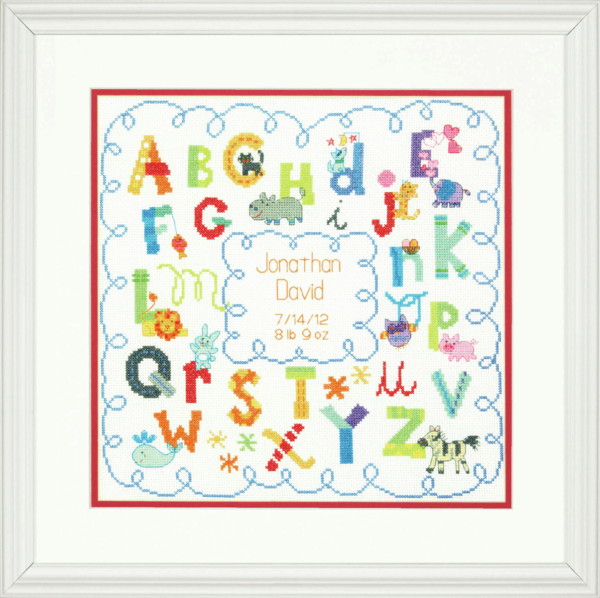 Dimensions - Counted Cross Stitch Kit - Birth Record - Alphabet 1