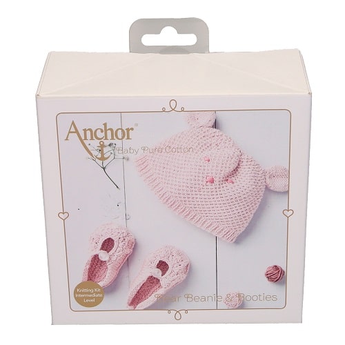Anchor - Knitting Kit - Amigurumi Baby Hat & Shoes - Pink 3