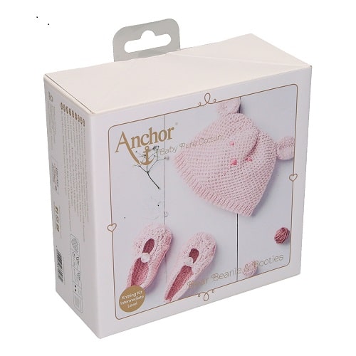 Anchor - Knitting Kit - Amigurumi Baby Hat & Shoes - Pink 2
