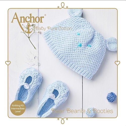 Anchor - Knitting Kit - Amigurumi Baby Hat & Shoes - Blue 1