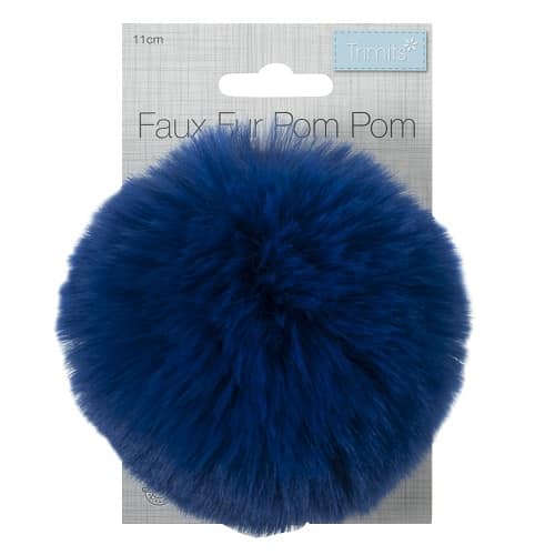 Trimits - Faux Fur Pom Pom - Cobalt Blue 1