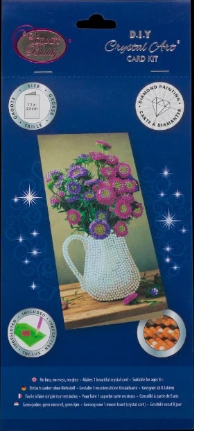 DIY Crystal Art Kits - Card Kit 11x22cm - Flower Vase 4