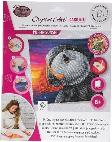 DIY Crystal Art Kits - Card Kit 18x18cm - Puffin 5